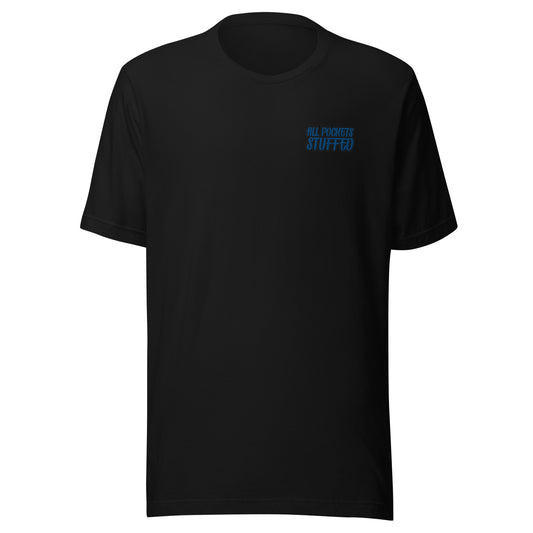 All Pockets Stuffed BLU/BLK Unisex t-shirt