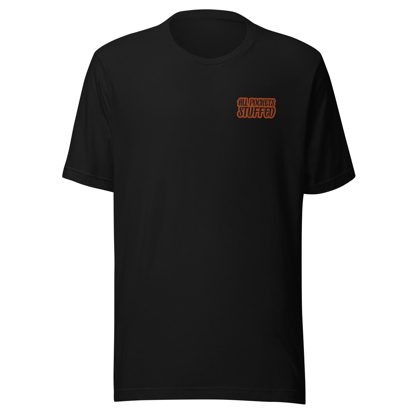 All Pockets Stuffed ORG/BLK Unisex t-shirt