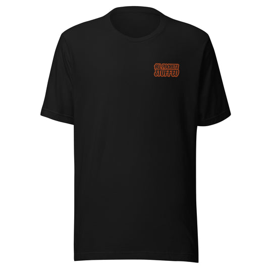 All Pockets Stuffed ORG/BLK Unisex t-shirt