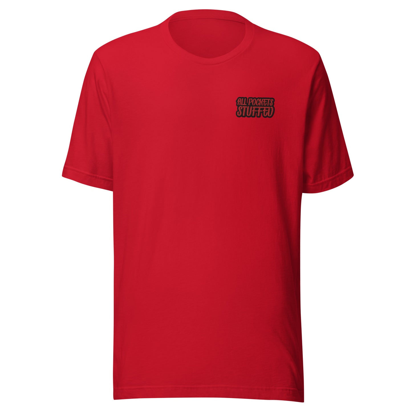 All Pockets Stuffed RED/BLK Unisex t-shirt