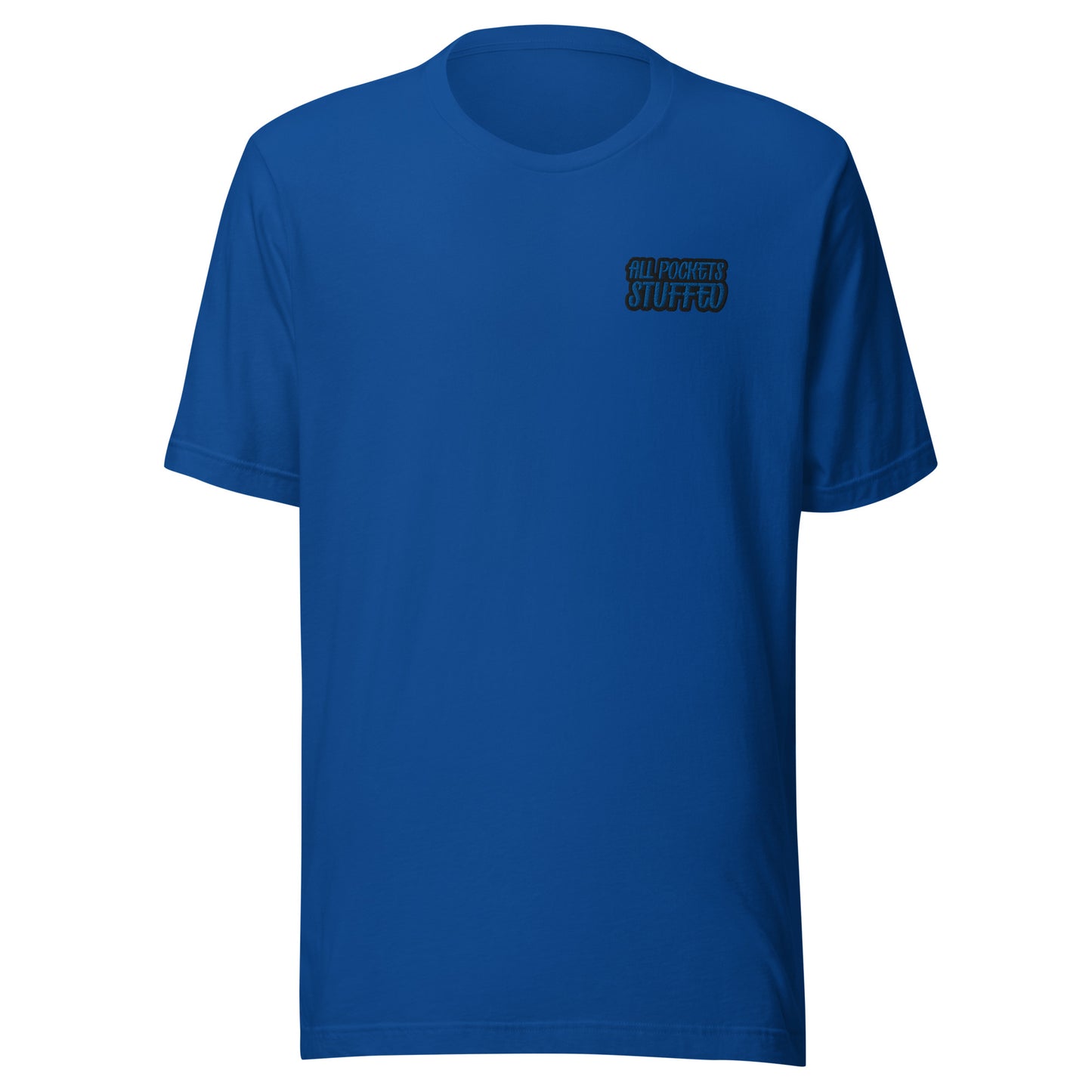 All Pockets Stuffed BLU/BLK Unisex t-shirt