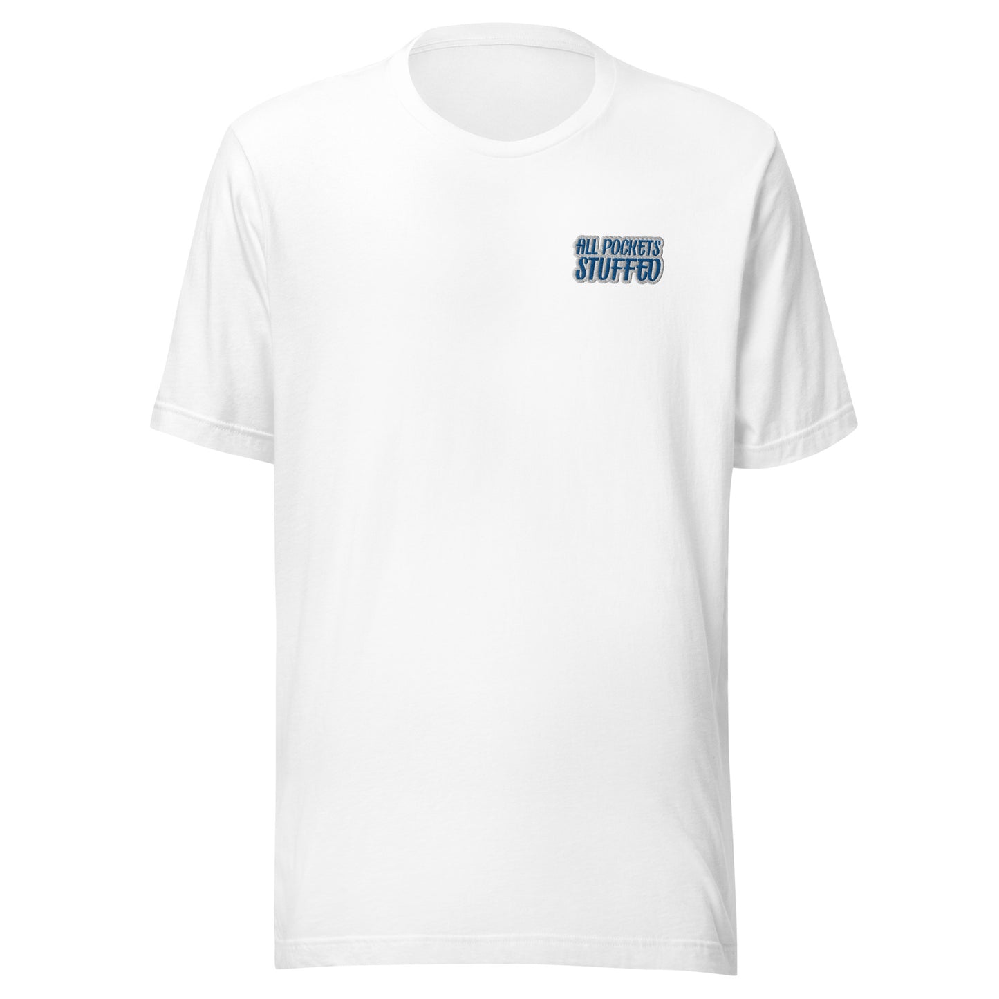 All Pockets Stuffed BLU/WHT Unisex t-shirt